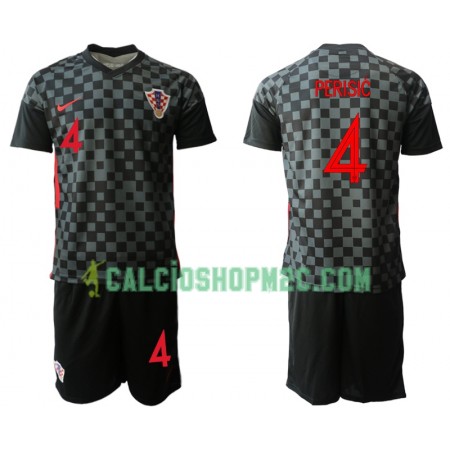 Croazia Spiro Pericic 4 Bambino Maglia Trasferta Euro 2020 Manica Corta (+ Pantaloncini)